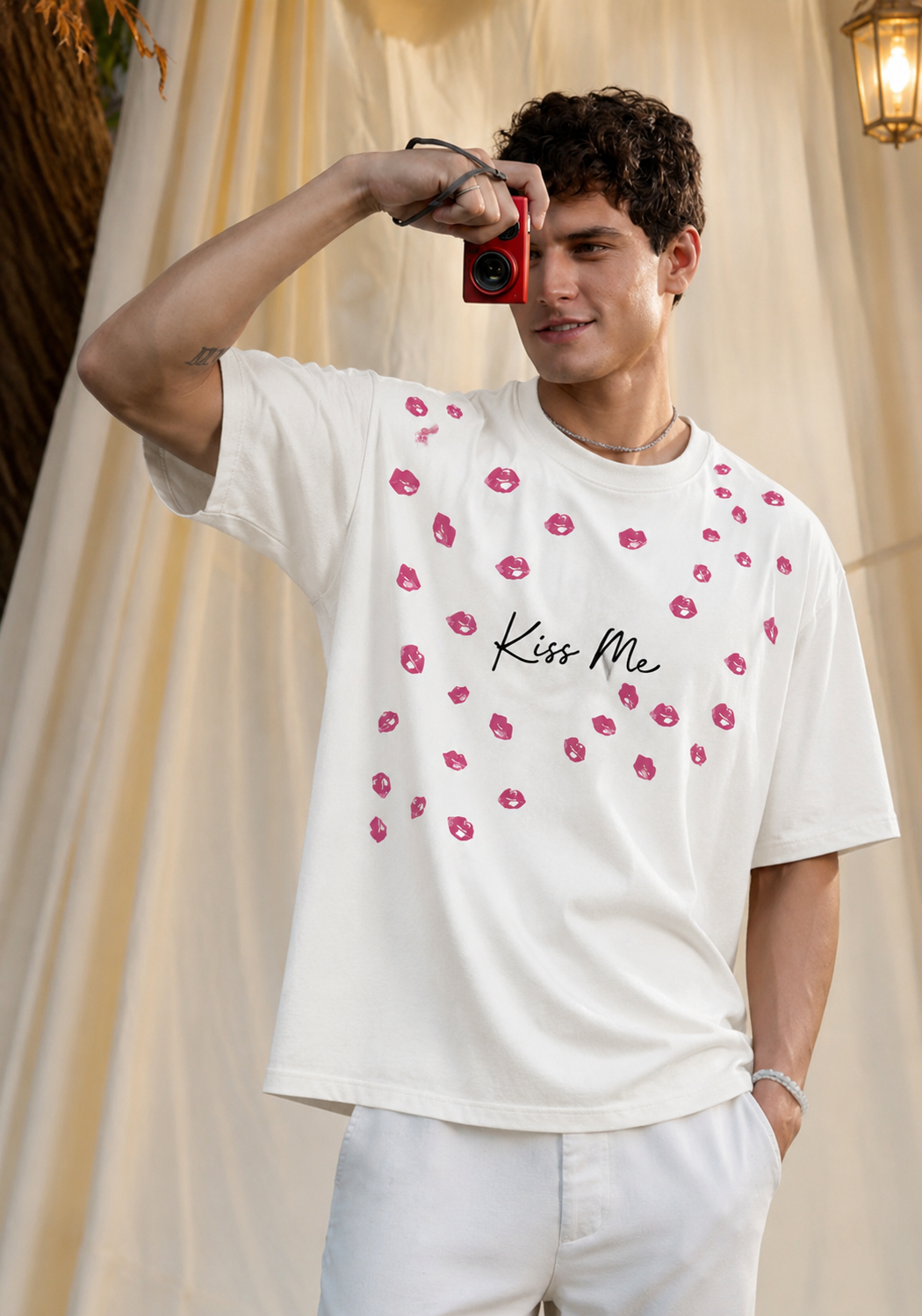 Pink Kissed T-Shirt (White)