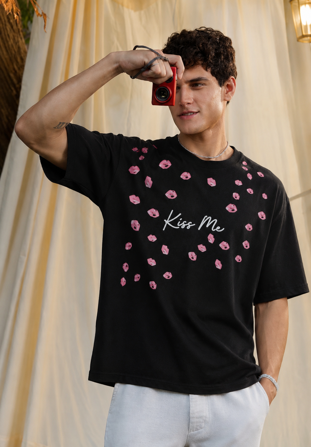 Pink Kissed T-Shirt (Black)