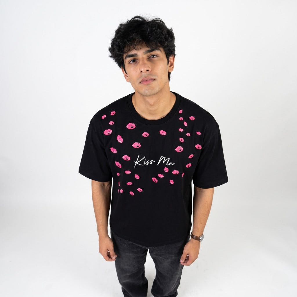 Pink Kissed T-Shirt (Black)