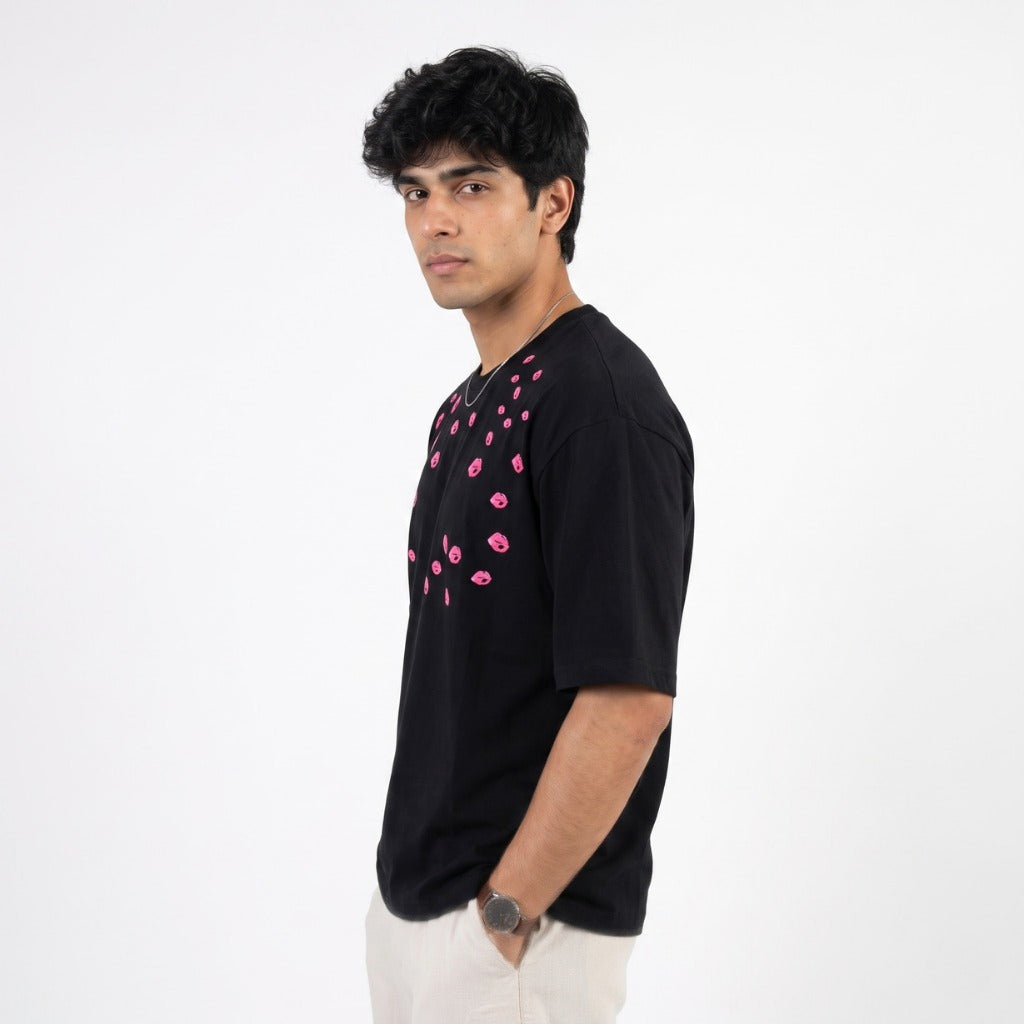 Pink Kissed T-Shirt (Black)