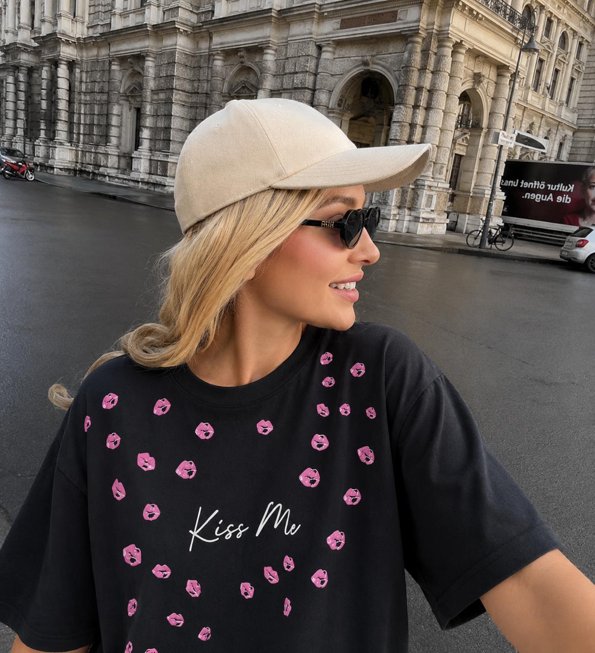 Pink Kissed T-Shirt (Black)